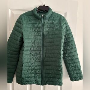 Land's End Kids  Green Puffer Jacket Size XL 18/20 Full Zip